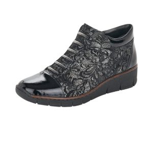 Stylowe Botki na koturnie Rieker 53778-00