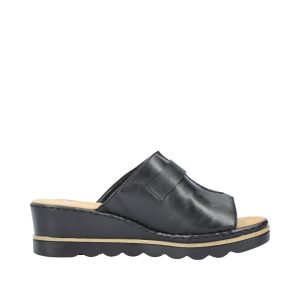 Czarne Klapki damskie Rieker 67496-00